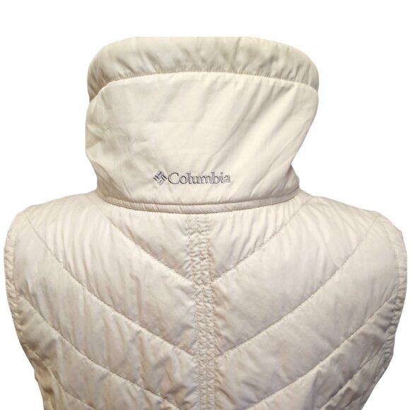 Columbia Womens Vest Large Quilted White Fleece Outerwear Sporty Cabincore - Picture 6 of 8